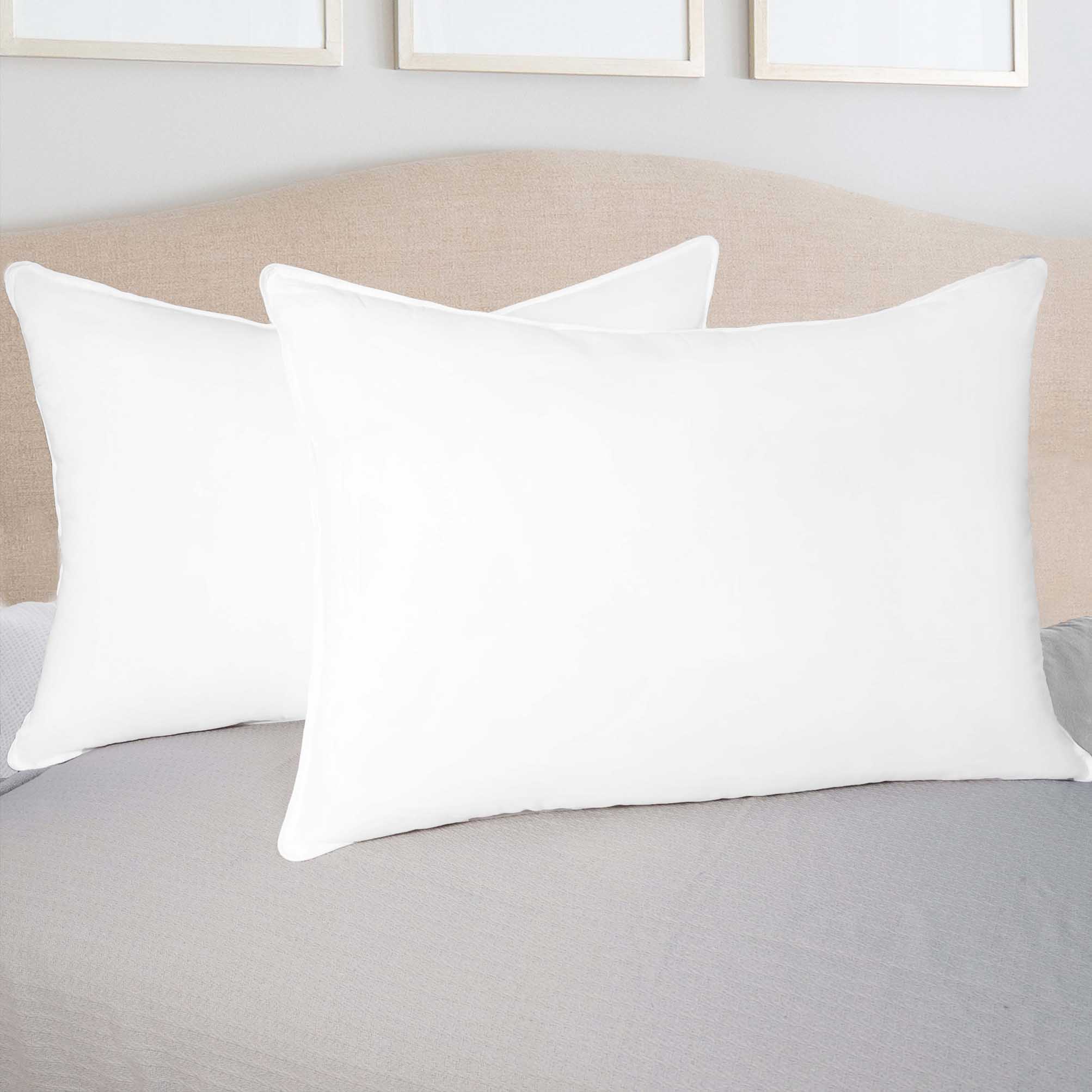 eLuxury Down Alternative Medium Density Solid Pillows, Set of 2