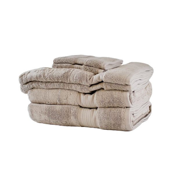 Hotel Collection 900 GSM Long Staple Combed Cotton 2-Piece Bath Towel Set White/Latte, Beige