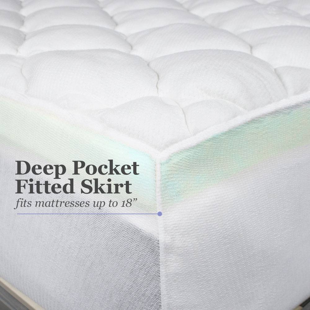 Double Thick 2-Piece Bamboo Mattress Pad & Comfort Topper