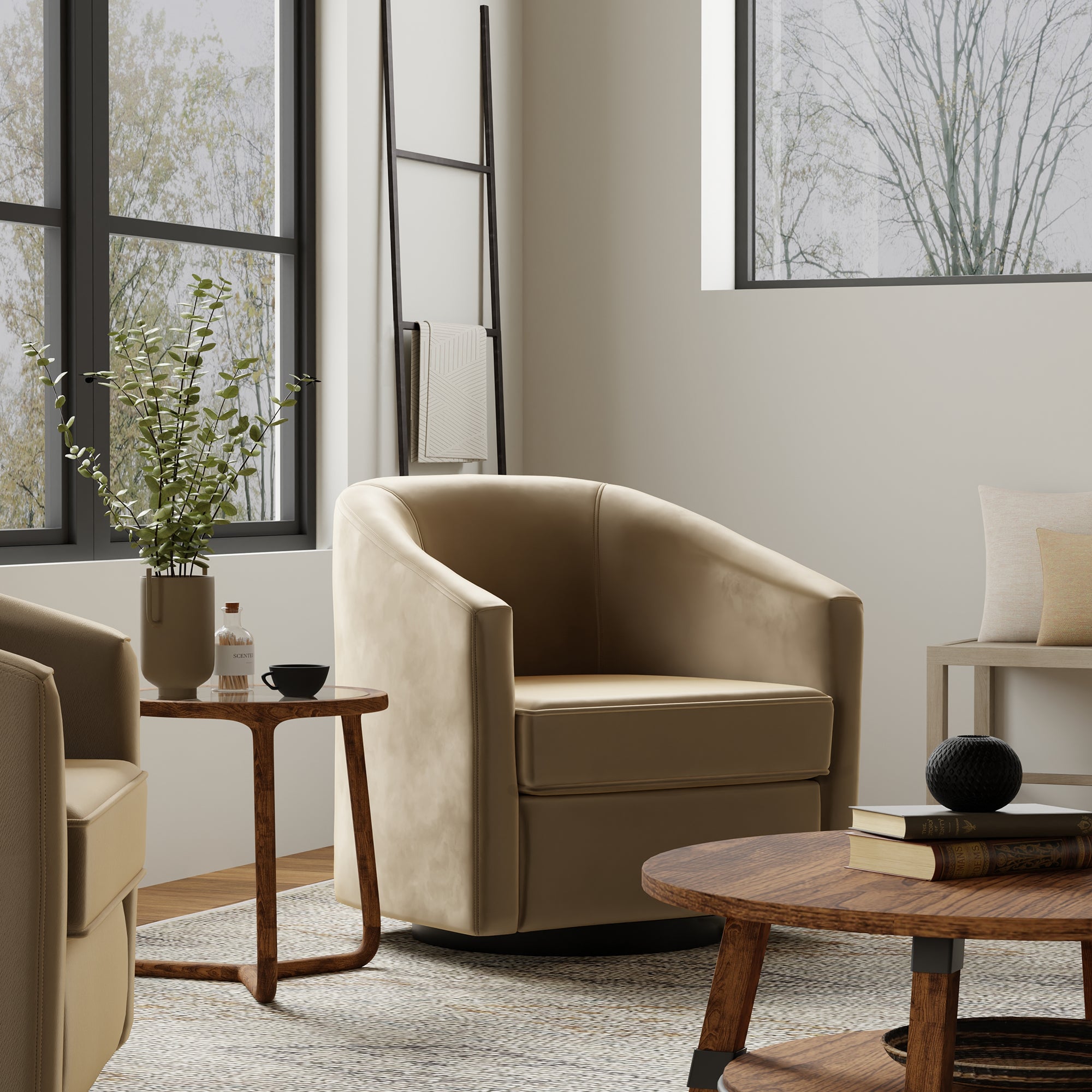 Modern Square Swivel Accent Chair