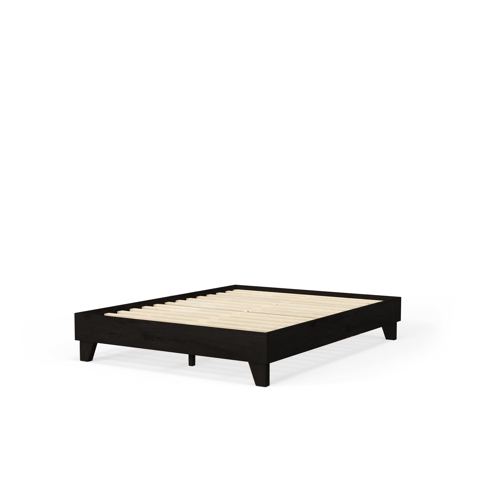 eLuxury Wooden Platform Bed Frame Queen Black