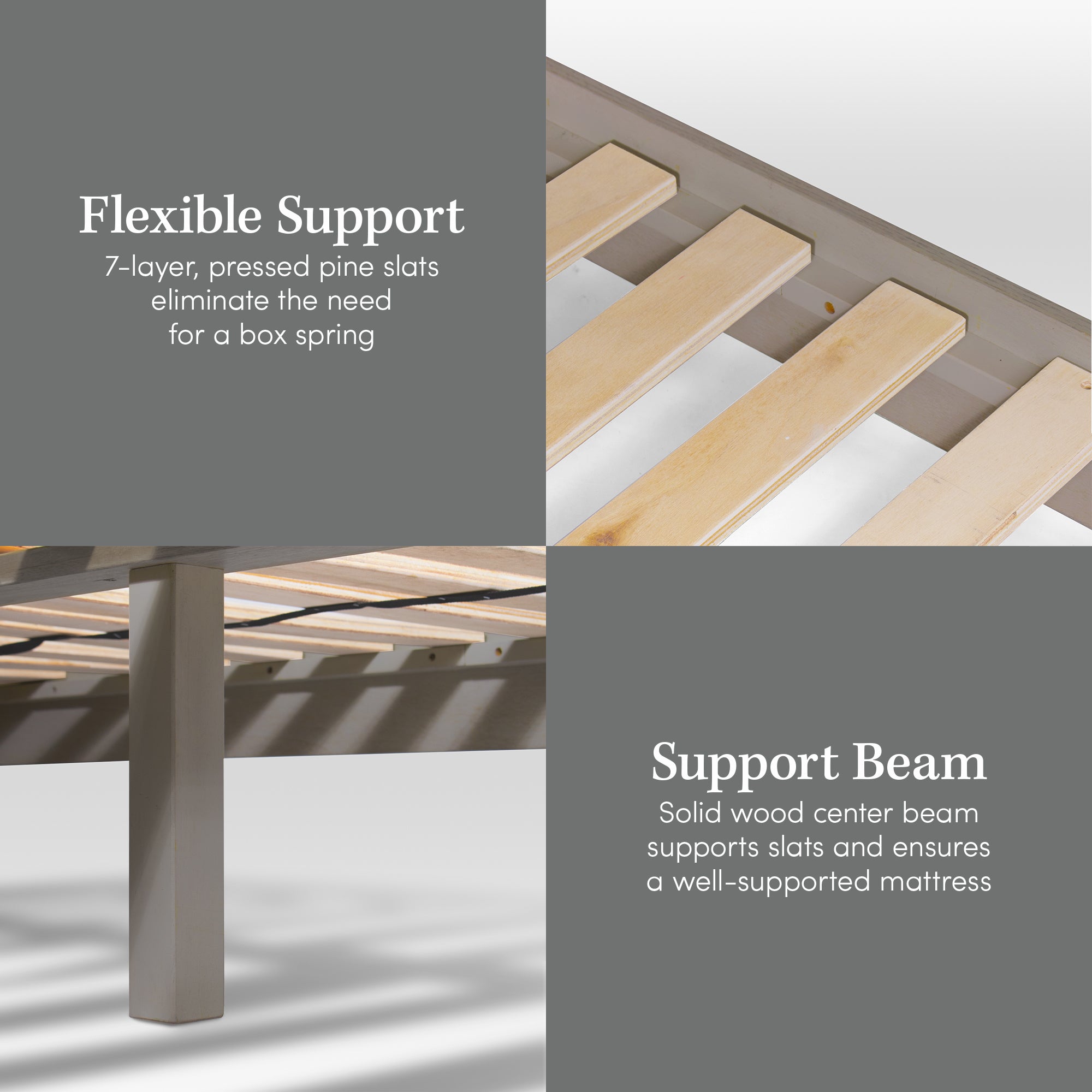 Chevron Wood Bed Frame with Headboard