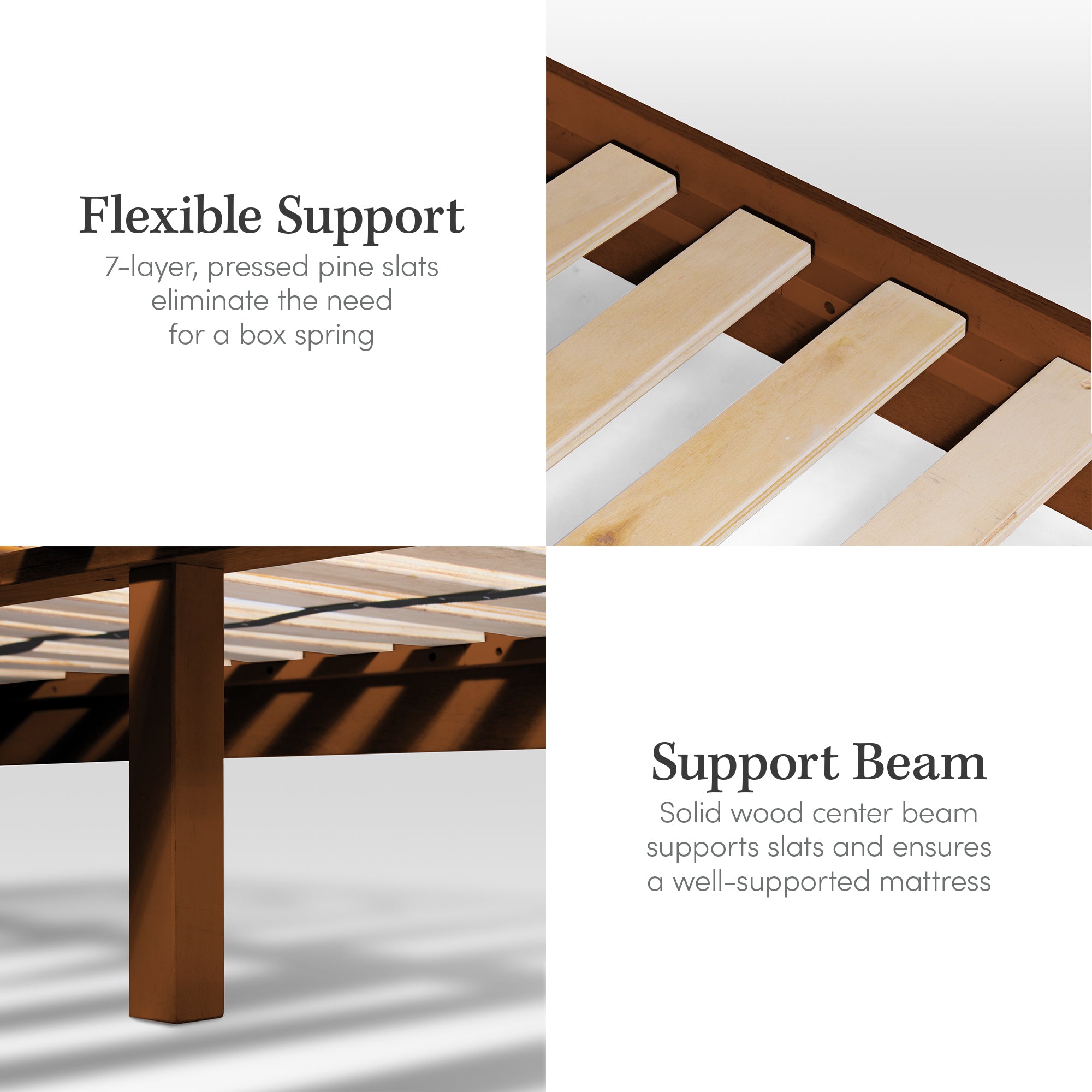 Chevron Wood Bed Frame with Headboard