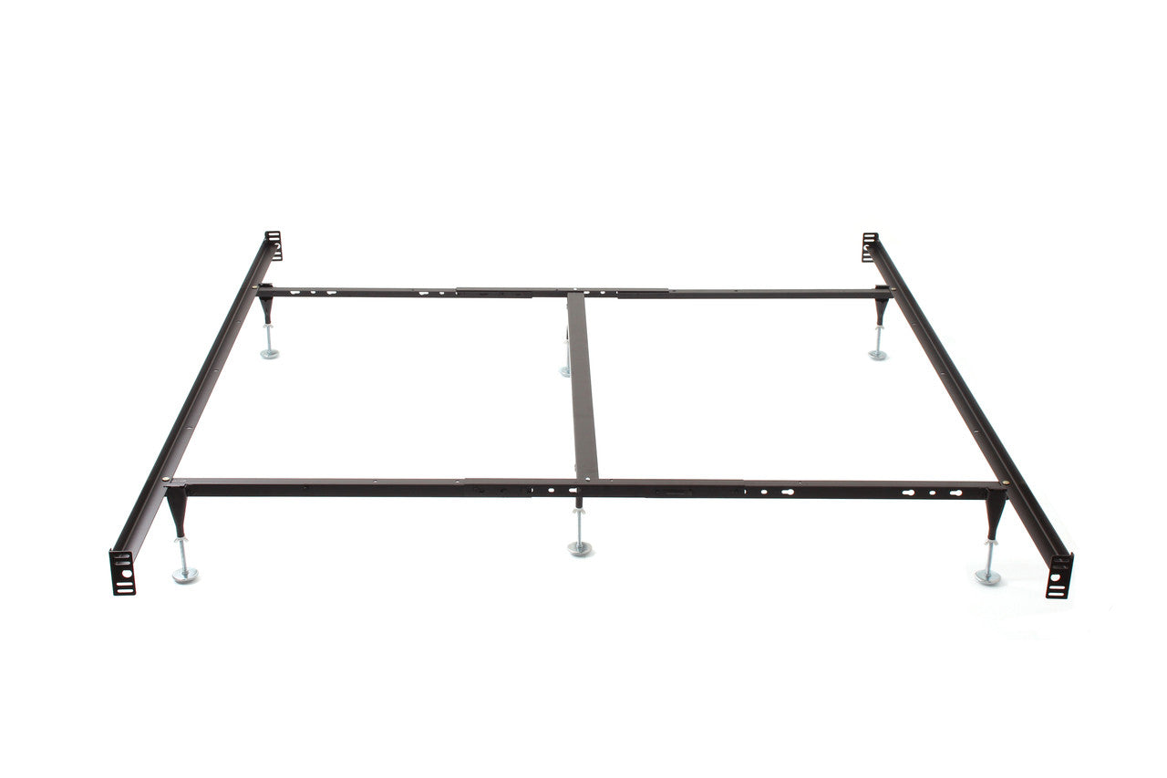 Queen metal bed frame with headboard and footboard brackets deals
