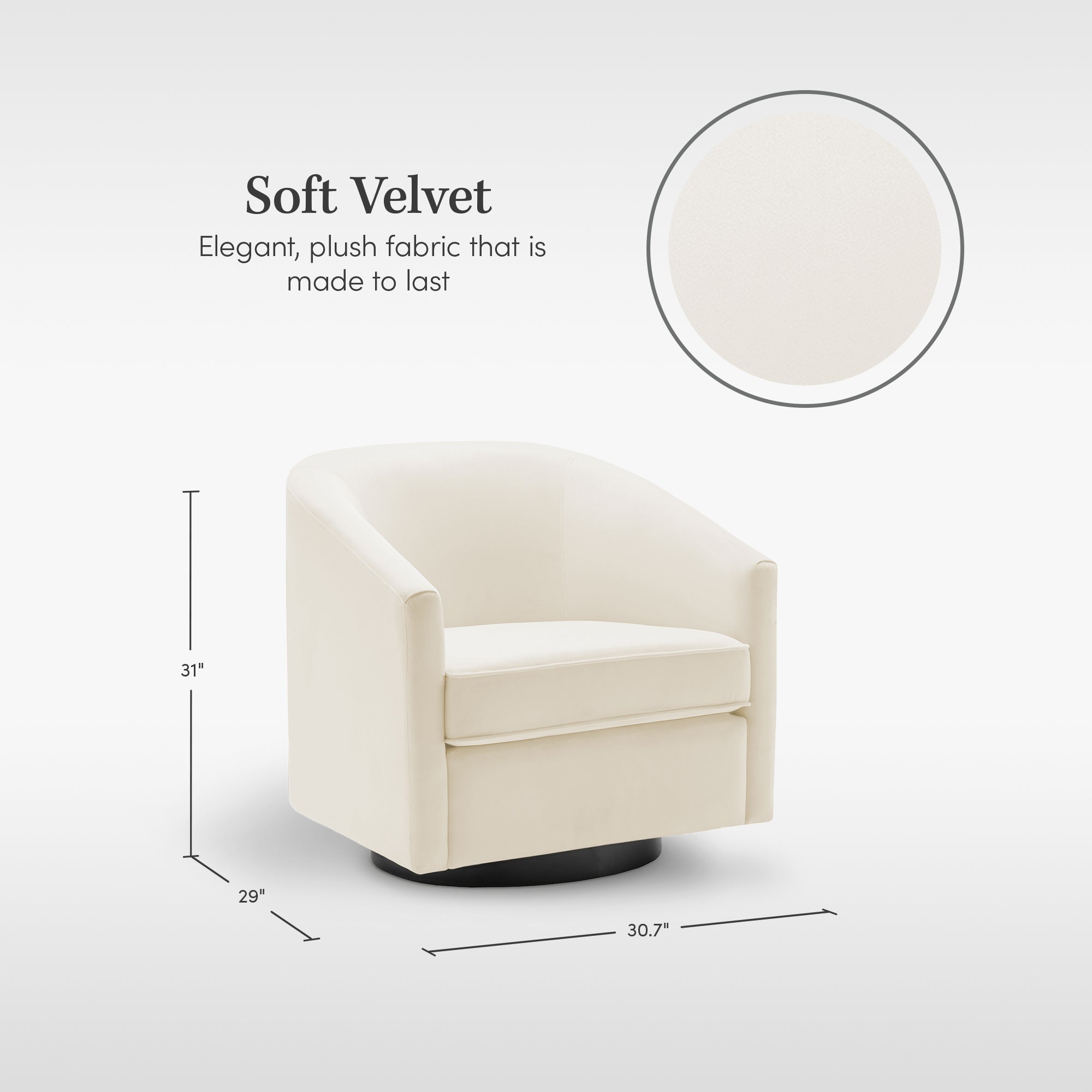 Barrel chair dimensions deals