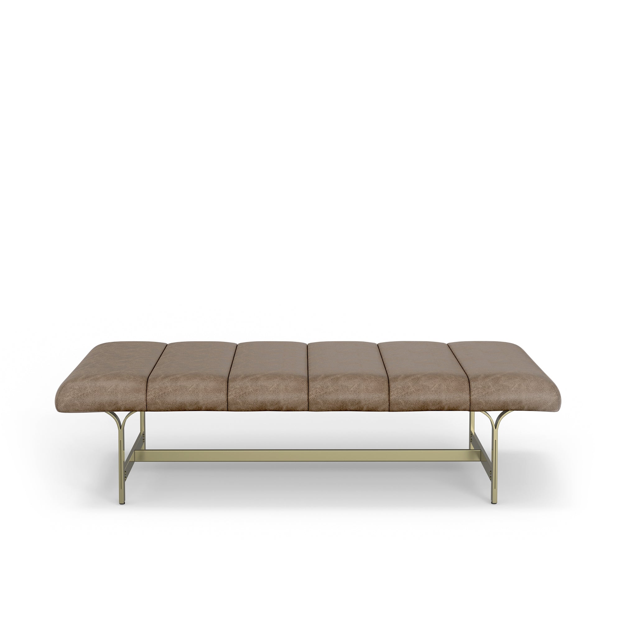 Studio A Upholstered Leather Coffee Table with Metal Base