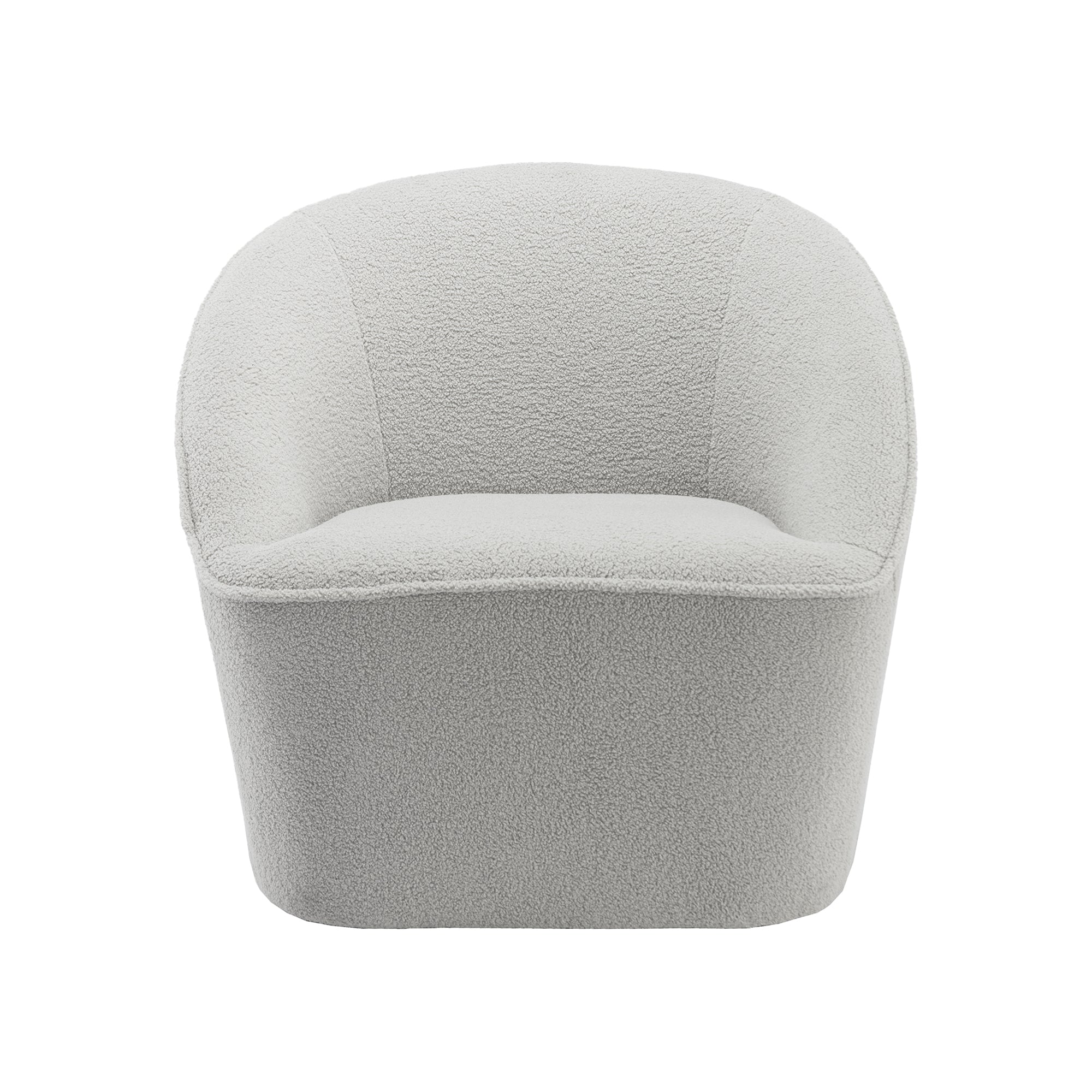 Swivel Curved Back Accent Chair – Cozy Boucle Fabric
