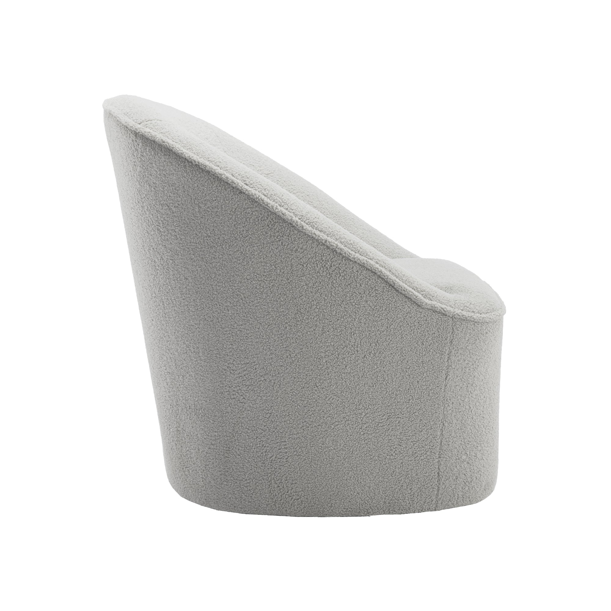Swivel Curved Back Accent Chair – Cozy Boucle Fabric