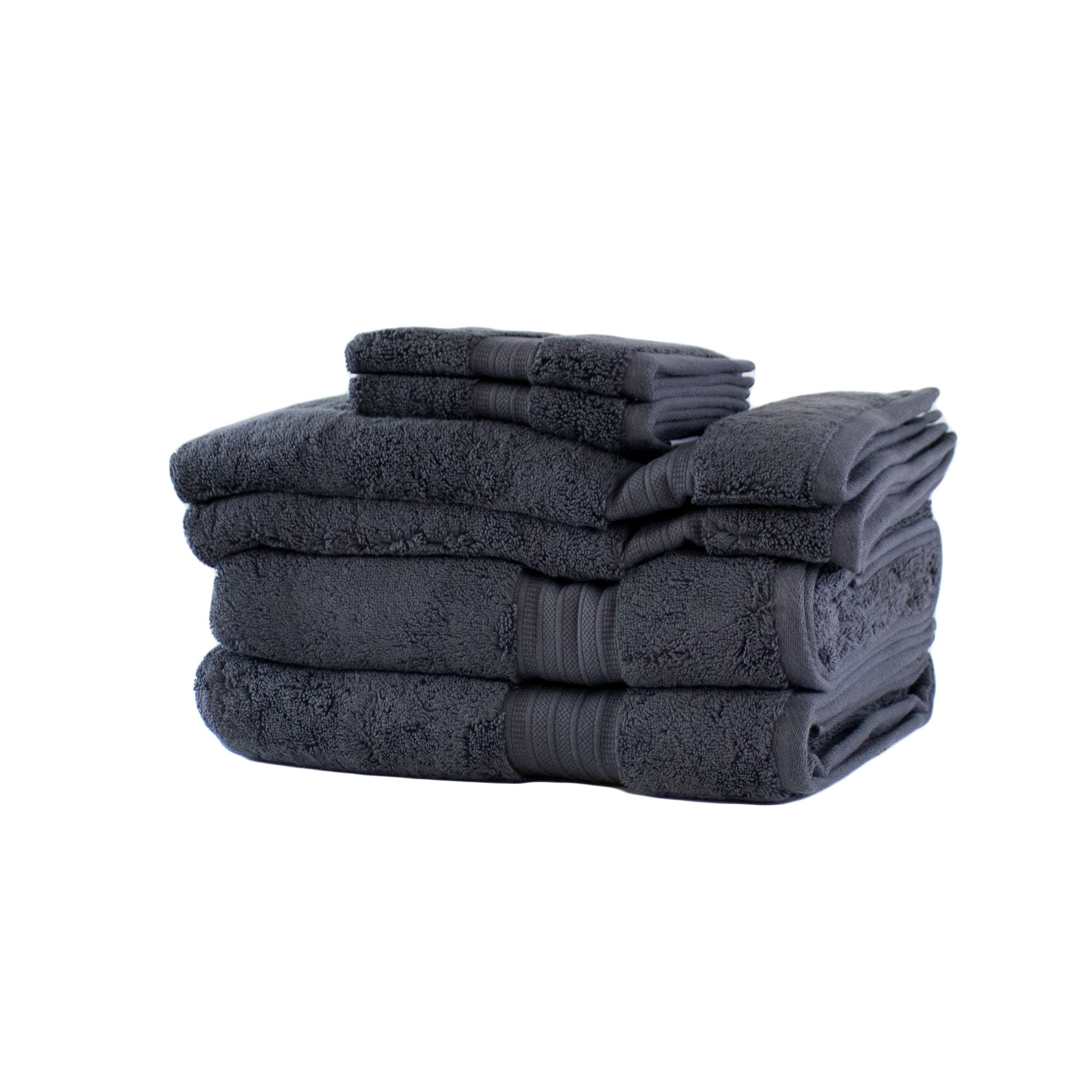 Shop Super Soft Cotton Quick Dry Bath Towel 6 Piece Set Black, Bath Towels