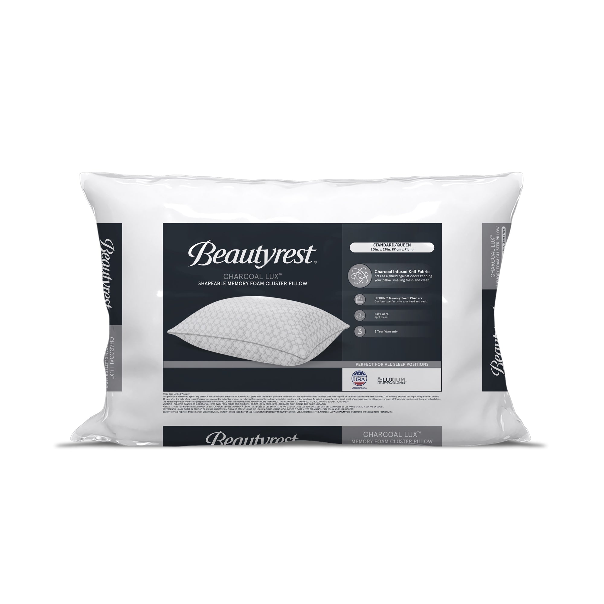 Beautyrest� Charcoal Lux� Memory Foam Pillows
