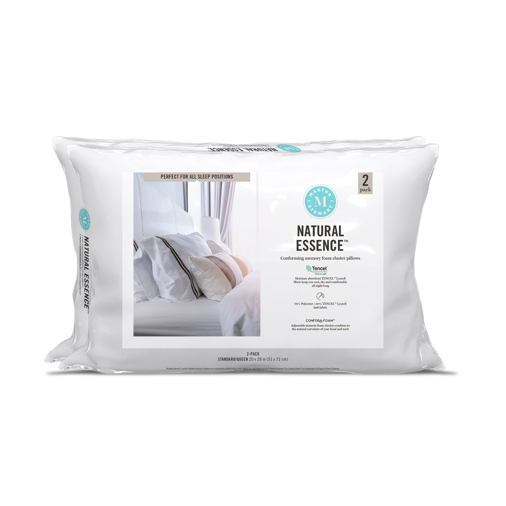 Martha Stewart Natural Essence Memory Foam Pillows